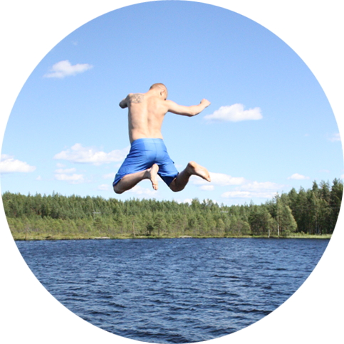 leaping forward